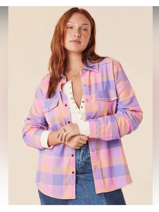 Spell Tops - ⚡️SOLD⚡️ Spell Wyatt Flannel Shirt - Pastel sz L